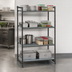 Thumbnail image #3 for Cambro Camshelving Basics Plus 4-Tier Stationary Polymer Shelving Starter Unit, 24 Inches D x 48 Inches W x 72 Inches H, Vented and Solid Shelves, Brushed Graphite