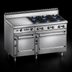 Thumbnail image #3 for Bistro 60-Inch Commercial Gas Restaurant Range with 10 Open Burners, 24-Inch Space Saver Oven and 36-Inch Standard Oven