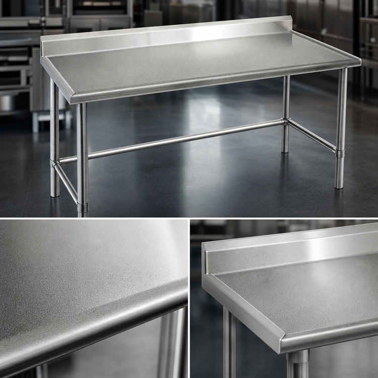 Product image #3 for Spec-Master Marine Series Stainless Steel Work Table with 4-1/2-Inch Backsplash, 120 x 30 Inches