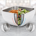 Thumbnail image #4 for Vollrath Square Double Wall Insulated Serving Bowl, 3.2 Quart, Pearl White with Satin Stainless Steel Interior