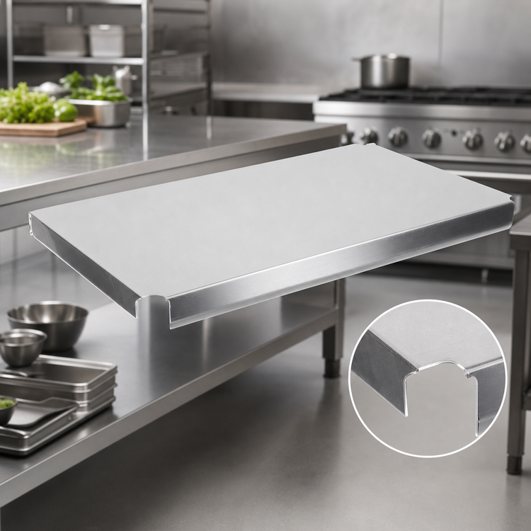 Product image #3 for John Boos 108" x 60" 16 Gauge Stainless Steel Work Table Undershelf for SBO Frame