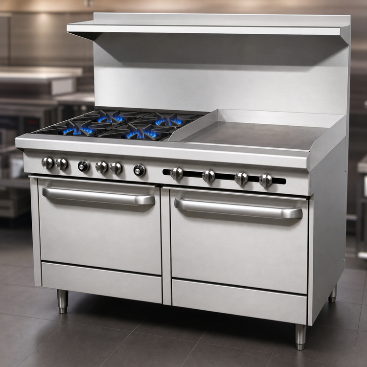 Product image #3 for Southbend S-Series 60-Inch Gas Restaurant Range with 6 Open Burners, 24-Inch Thermostatic Griddle, Standard Oven and Cabinet Base