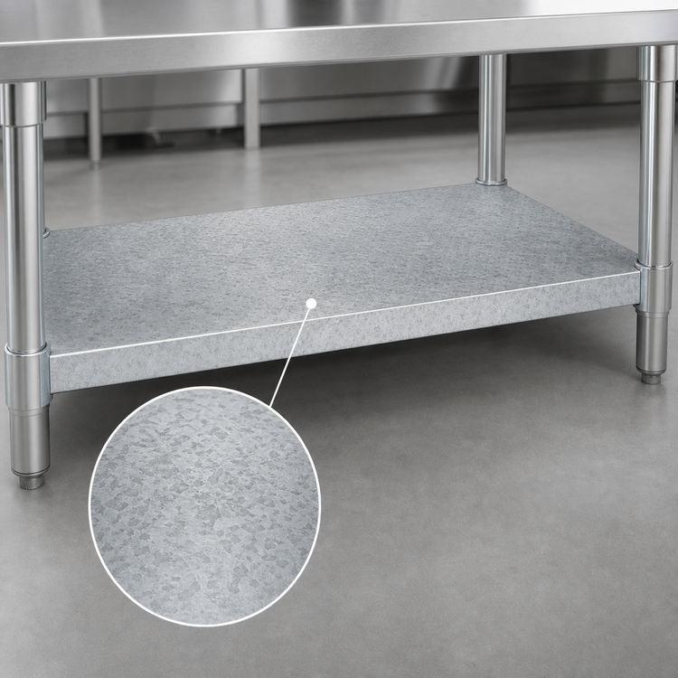 Product image #3 for BK Resources Galvanized Steel Undershelf for 60" x 30" Work Table