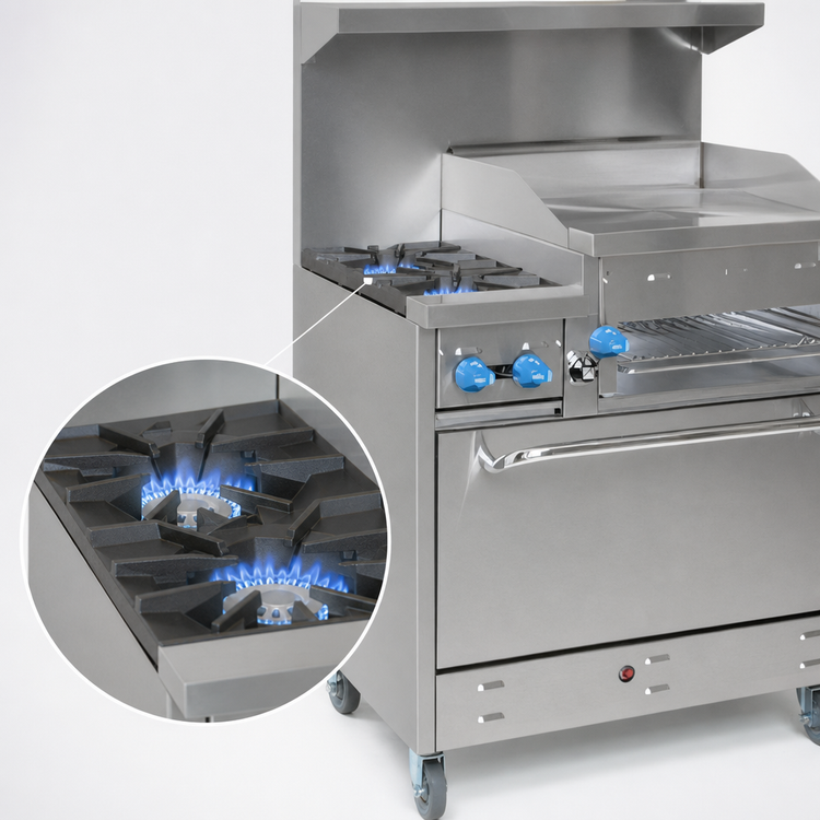 Product image #3 for Comstock-Castle 36-Inch Gas Raised Griddle Range with 2 Open Burners, 24-Inch Griddle and 31.5-Inch Oven