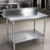 Thumbnail image #3 for BK Resources 72 x 30 Inch Stainless Steel 5 Inch Riser Work Table with Galvanized Undershelf