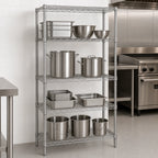 Thumbnail image #3 for Quantum WR63-2424S Stationary Wire Shelving Starter Kit, 24"W x 24"D x 63"H, 4 Shelves, 4 Posts, 304 Stainless Steel