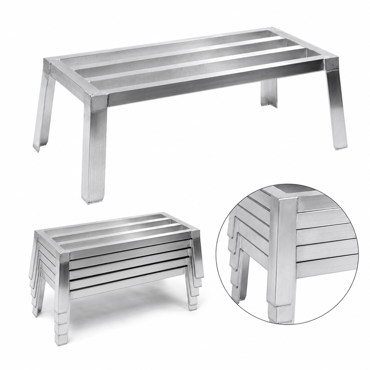 Product image #3 for Eagle Group Nesting Aluminum Dunnage Rack, 48 x 24 x 12 Inches, 2700 lb. Capacity