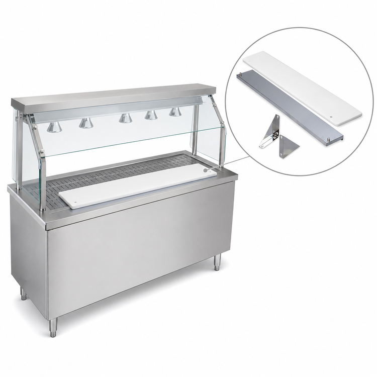 Product image #4 for Serv-Ware CBK-4 Stainless Steel Cutting Board Kit with Removable Board for EST4-1 and EST4-2 Carving Stations