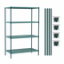 Thumbnail image #3 for Metro Super Erecta Pro Louvered Stationary Polymer Shelving Starter Unit, 18 x 42 x 63 Inches, 4 Shelves, Green