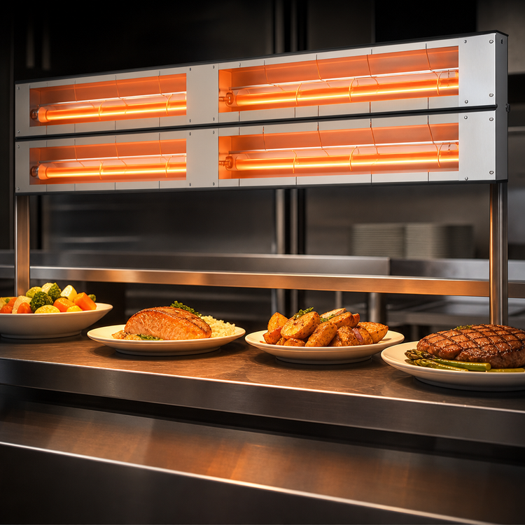 Product image #3 for Hatco Glo-Ray 48-Inch Dual Infrared Strip Heater, Unlighted, 6-Inch Spacer, Aluminum