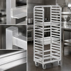 Thumbnail image #3 for Channel Manufacturing 412A Side-Load Aluminum Bun Pan Rack, 15-Pan Capacity, 18 x 26-Inch Pans, 4-Inch Spacing, 5-Inch Casters