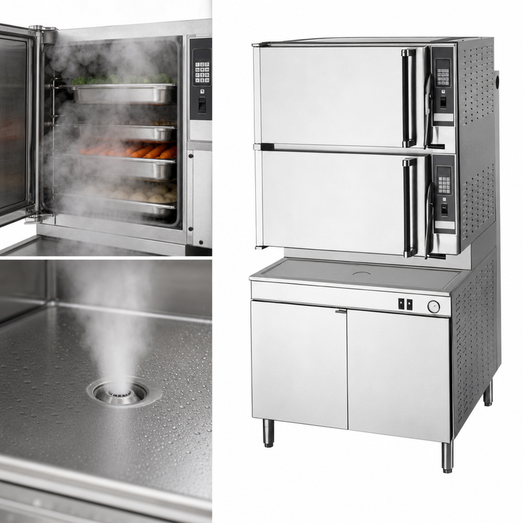 Product image #3 for Cleveland Range Classic Convection ConvectionPro XVI Direct Steam 2-Compartment Cabinet Base Commercial Steamer, 36-Inch