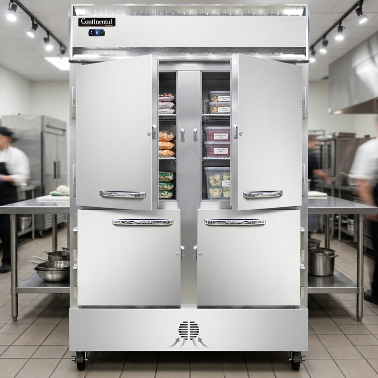 Product image #2 for Continental Refrigerator 2FSNSAHD Two-Section Shallow Depth Reach-In Freezer with Half Solid Doors
