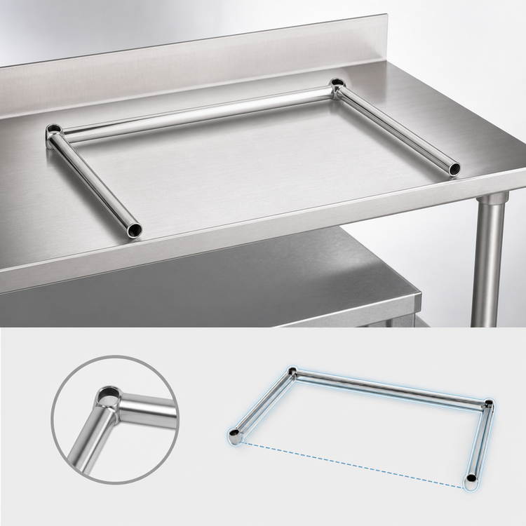 Product image #3 for Eagle Group 3-Sided Stainless Steel Channel Frame, 48"W x 21"D
