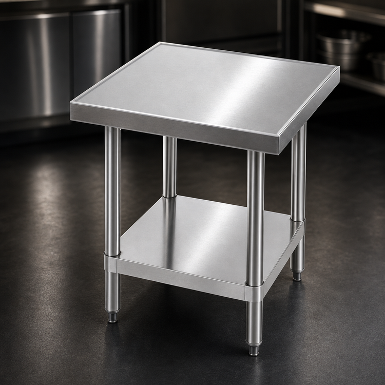 Product image #3 for Advance Tabco 30 Inch x 30 Inch Stainless Steel Equipment Stand with Adjustable Undershelf