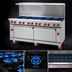 Thumbnail image #3 for American Range 72-Inch Gas Restaurant Range with 12 Open Burners and 2 Storage Bases