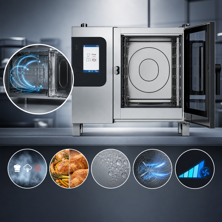 Product image #3 for Convotherm K12 Maxx Pro 6.10 Gas Boilerless Half-Size Combi Oven with easyTouch Controls and Disappearing Door