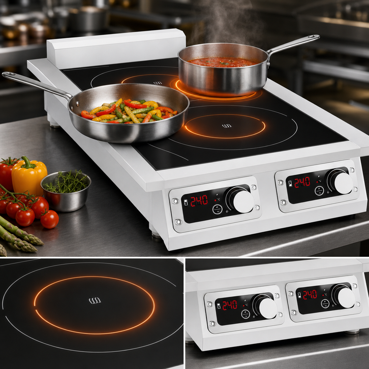 Product image #3 for Eurodib USA CCI2351PH Commercial Countertop Dual-Zone Induction Cooktop