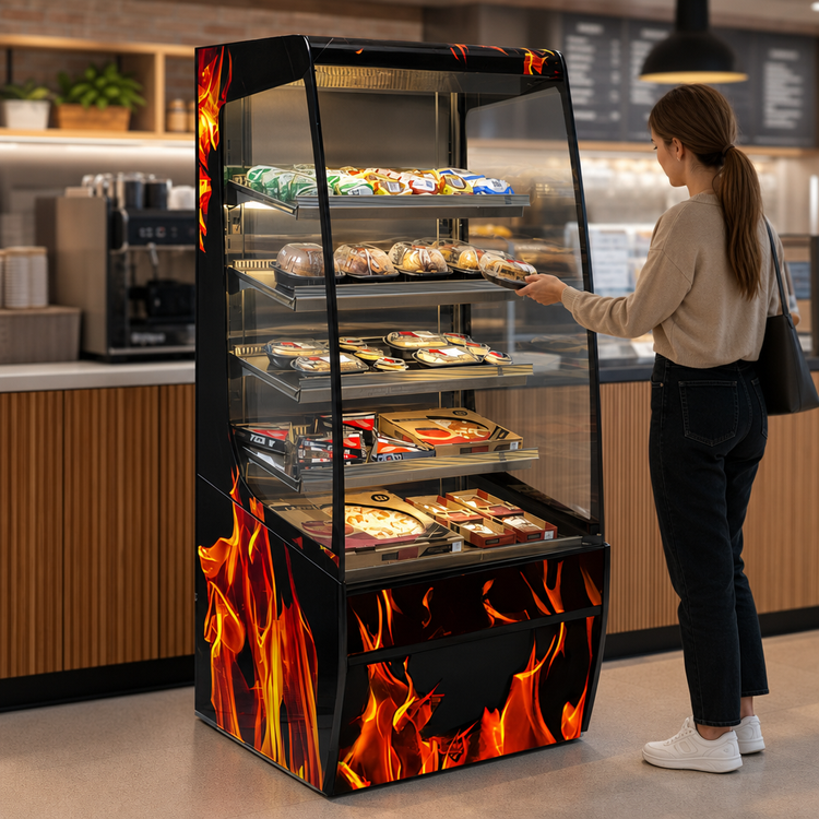 Product image #3 for Federal Industries Vision Series Curved-End Self-Serve Heated Hot Food Merchandiser, 47-1/4 x 33 x 78 Inches, 4-Tier