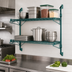 Thumbnail image #3 for Quantum Wall-Mount Cantilever Double Shelf Wire Shelving Unit, 60 x 24 x 34 Inches, Green Epoxy