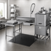 Thumbnail image #3 for Eagle Group Island Soiled Dishtable with Dish Landing Shelf and Pre-Rinse Sink, 84 Inches x 60 Inches, Left-To-Right, 16 Gauge 304 Stainless Steel