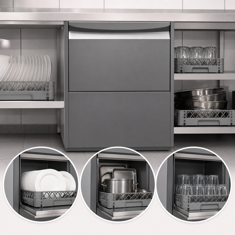 Product image #3 for Insinger Cadet High Temp Undercounter Dishwasher, 20" x 20" Racks, 30 Racks/Hour