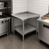 Thumbnail image #3 for John Boos Stallion 30-Inch x 30-Inch Corner Stainless Steel Work Table with 1-1/2-Inch Backsplash and Adjustable Undershelf