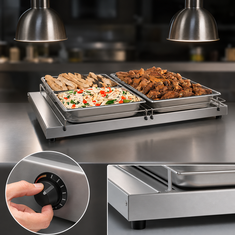 Product image #3 for Hatco Glo-Ray 18-Inch Freestanding Heated Shelf, 23-1/2-Inch Deep, Adjustable Thermostat, Stainless Steel Top