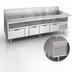 Thumbnail image #3 for La Rosa Refrigeration L-74178-26 78-Inch x 26-Inch Three-Drawer Refrigerated Equipment Stand