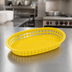 Thumbnail image #3 for Winco Yellow Poly-Plastic Flat Bottom Oval Platter Basket, 10-3/4 x 7-1/4 x 1-1/2 Inch