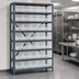Thumbnail image #3 for Quantum Heavy Duty Stationary Wire Shelving Unit with 13 Shelves and 45 Clear Bins, 36 x 18 x 75 Inches