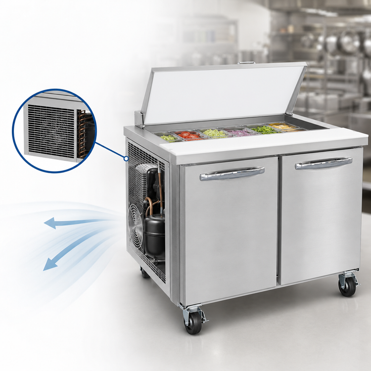 Product image #3 for Continental Refrigerator Mighty Top SW36N12M 36" Two-Section Refrigerated Sandwich Prep Table