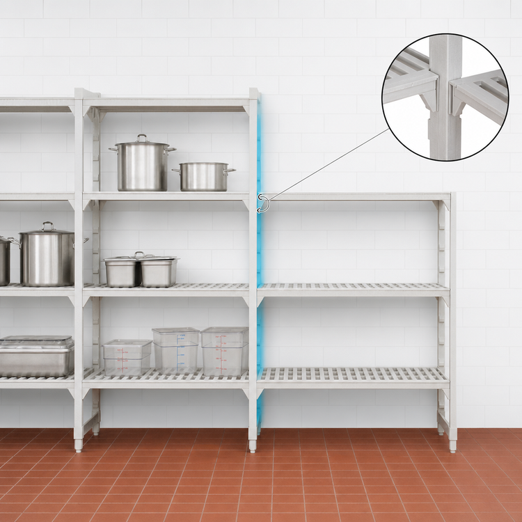 Product image #4 for Cambro Camshelving Premium 18-Inch x 60-Inch x 84-Inch 4-Shelf Vented Polymer Add-On Shelving Unit