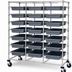 Thumbnail image #3 for Mobile Triple-Bay Bin Cart with Slides for 21 Bins, Chrome Plated Finish
