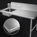 Thumbnail image #3 for Steel Works Stainless Right-to-Left Soiled Dish Table with 20 x 20 x 5 Pre-Rinse Bowl, 60 x 30 Inch, 304 Stainless Steel