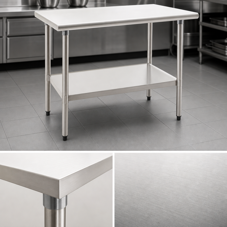 Product image #3 for Eagle Group Deluxe Series Stainless Steel Work Table with Adjustable Undershelf, 72W x 24D