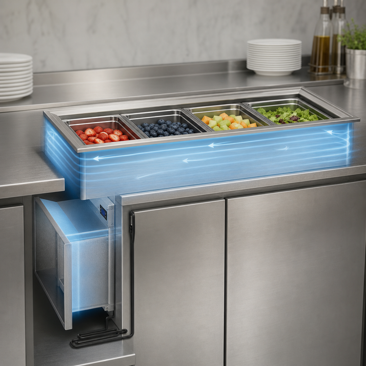 Product image #3 for Randell RCP-1 Drop-In Wrapped Coldwall Refrigerated Cold Pan, 1 Full-Size Pan, 115V