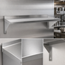 Thumbnail image #3 for BK Resources 60-Inch x 14-Inch Wall-Mount 16 Gauge 304 Stainless Steel Shelf with 1-1/2-Inch Rear Turn-Up