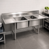 Thumbnail image #3 for Eagle Group S16 Series 2-Compartment 16-Gauge 304 Stainless Steel Sink with Right-Hand Drainboard, 67-1/2 x 27 Inches