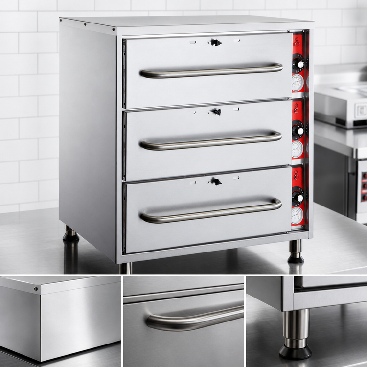 Product image #3 for Vulcan VW3S Freestanding 3-Drawer Stainless Steel Warming Drawer