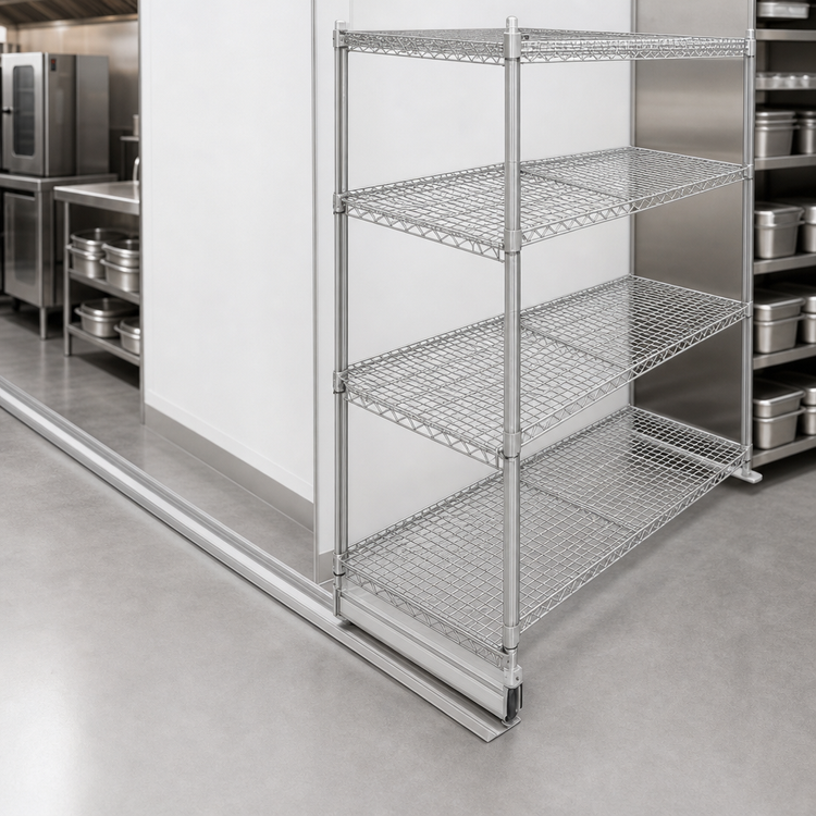 Product image #3 for Eagle Floor-Trak Single-Deep Floor Track Kit for Wire Shelving, 8 Ft., Anodized Aluminum
