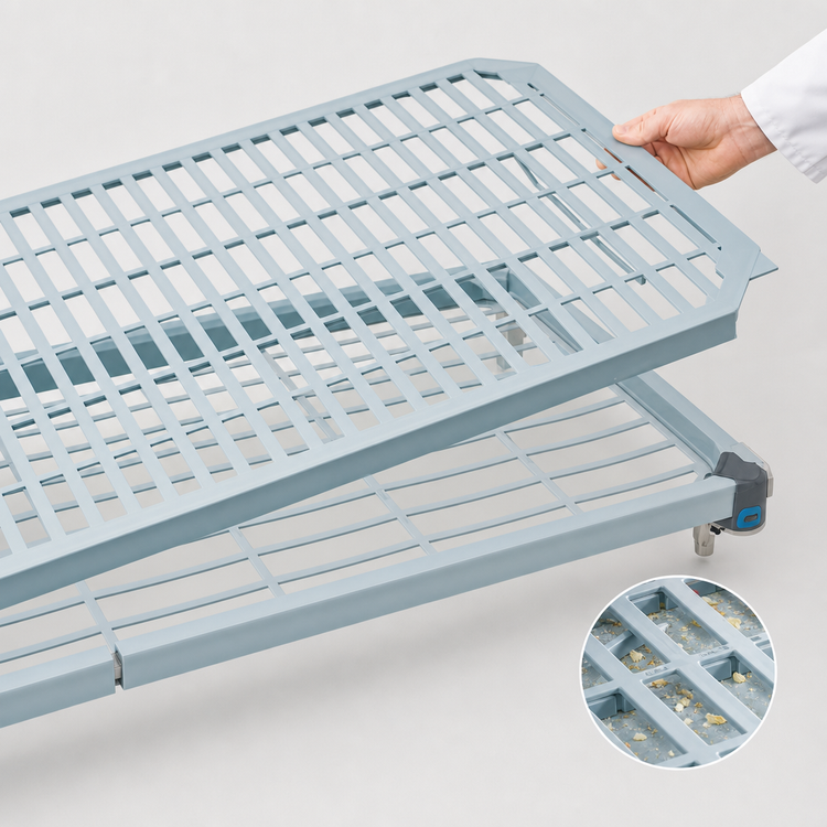 Product image #3 for MetroMax Q 54 Inch x 24 Inch Vented Polymer Shelf with Epoxy-Coated Steel Frame