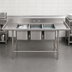 Thumbnail image #3 for Advance Tabco Regaline Three-Compartment Sink with Left & Right Drainboards, 24 x 24-Inch Bowls, 14 Gauge 304 Stainless Steel