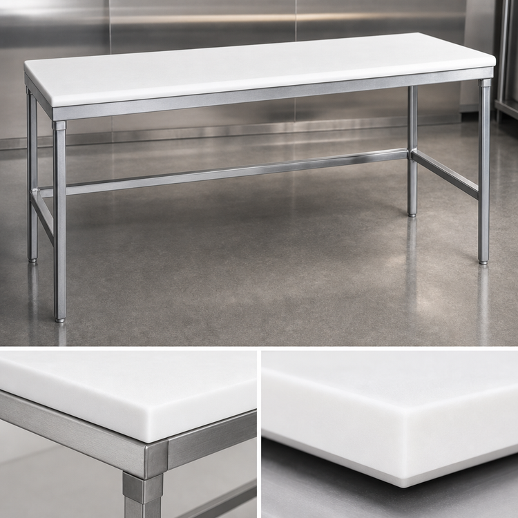 Product image #3 for Advance Tabco Poly-Vance 72" x 30" Poly-Top Work Table with Open Stainless Steel Base