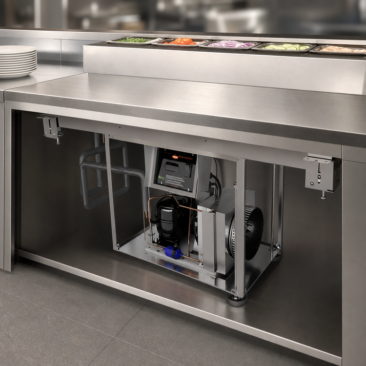 Product image #3 for Hatco CSUP-36-I Undermount Cold Shelf, 36 Inch x 19-1/2 Inch, Self-Contained R-290 Refrigeration