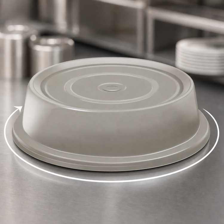 Product image #4 for Cambro Versa Camcover Round Fiberglass Plate Cover, 10-7/8 Inch Inside Diameter, Granite Gray