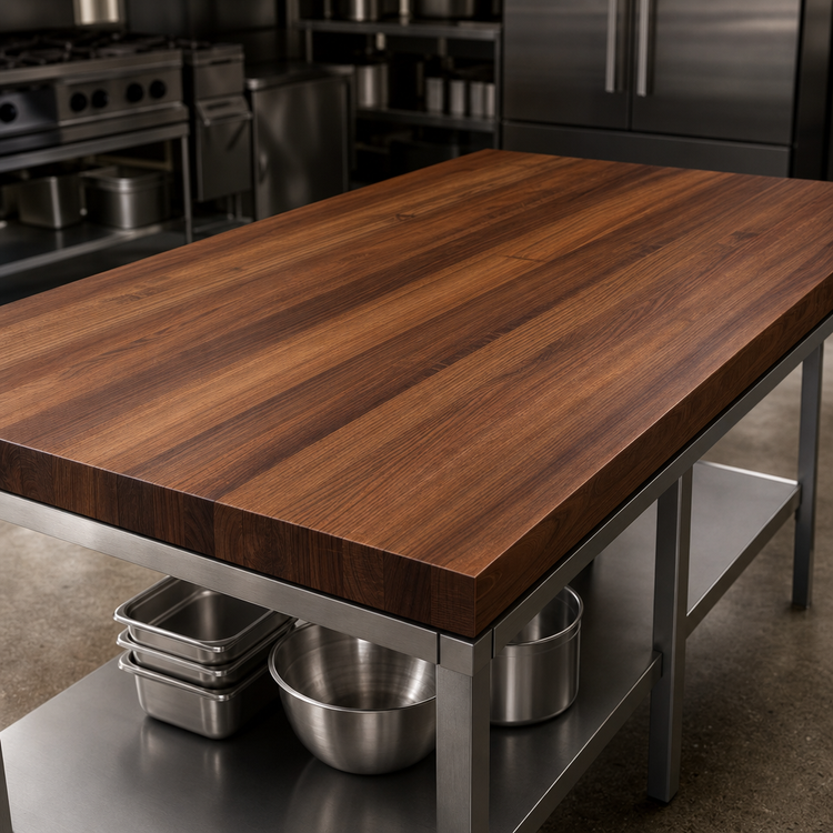 Product image #3 for John Boos Boos Block American Black Walnut Kitchen Countertop with Varnique Finish, 96 x 48 x 3 Inch