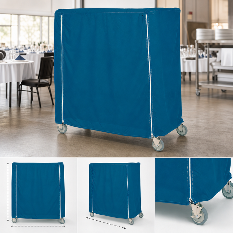 Product image #3 for Metro Mariner Blue Nylon Queen Mary & Banquet Cart Cover, 60 x 21 x 74 Inches