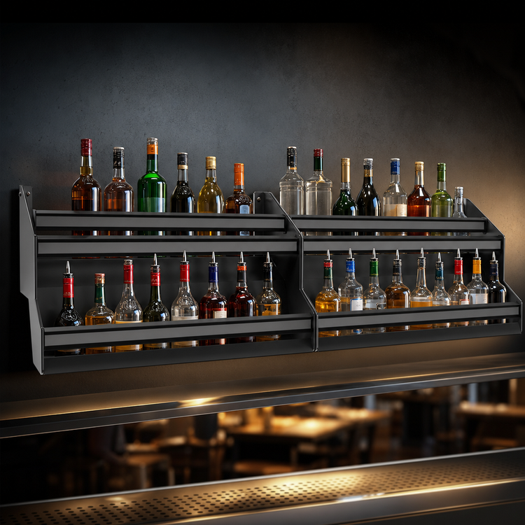 Product image #3 for Glastender 74-Inch Double Speed Rail with Open Step-and-Rail Design