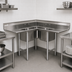 Thumbnail image #3 for Eagle Group 314 Series Corner 3-Compartment Stainless Steel Sink with Dual Drainboards